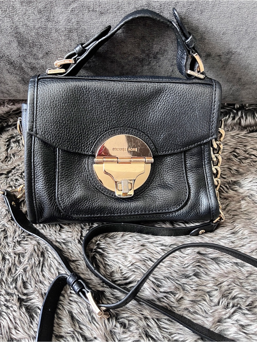 Michael Kors Black and Gold Crossbody Bag